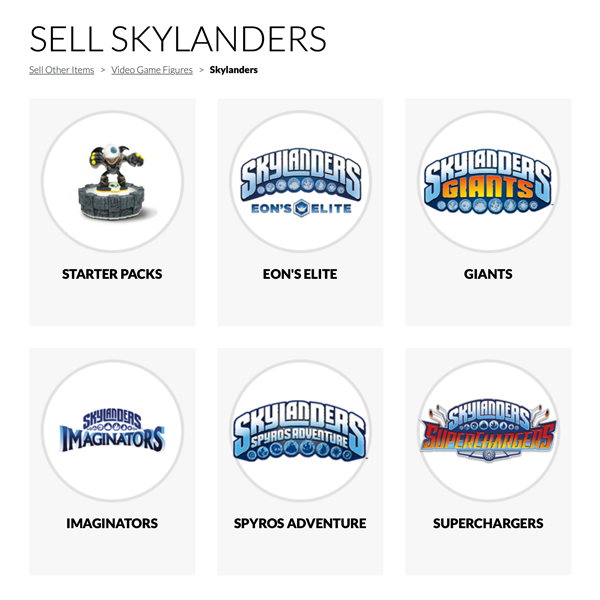 Sell Skylanders at WeBuyGames